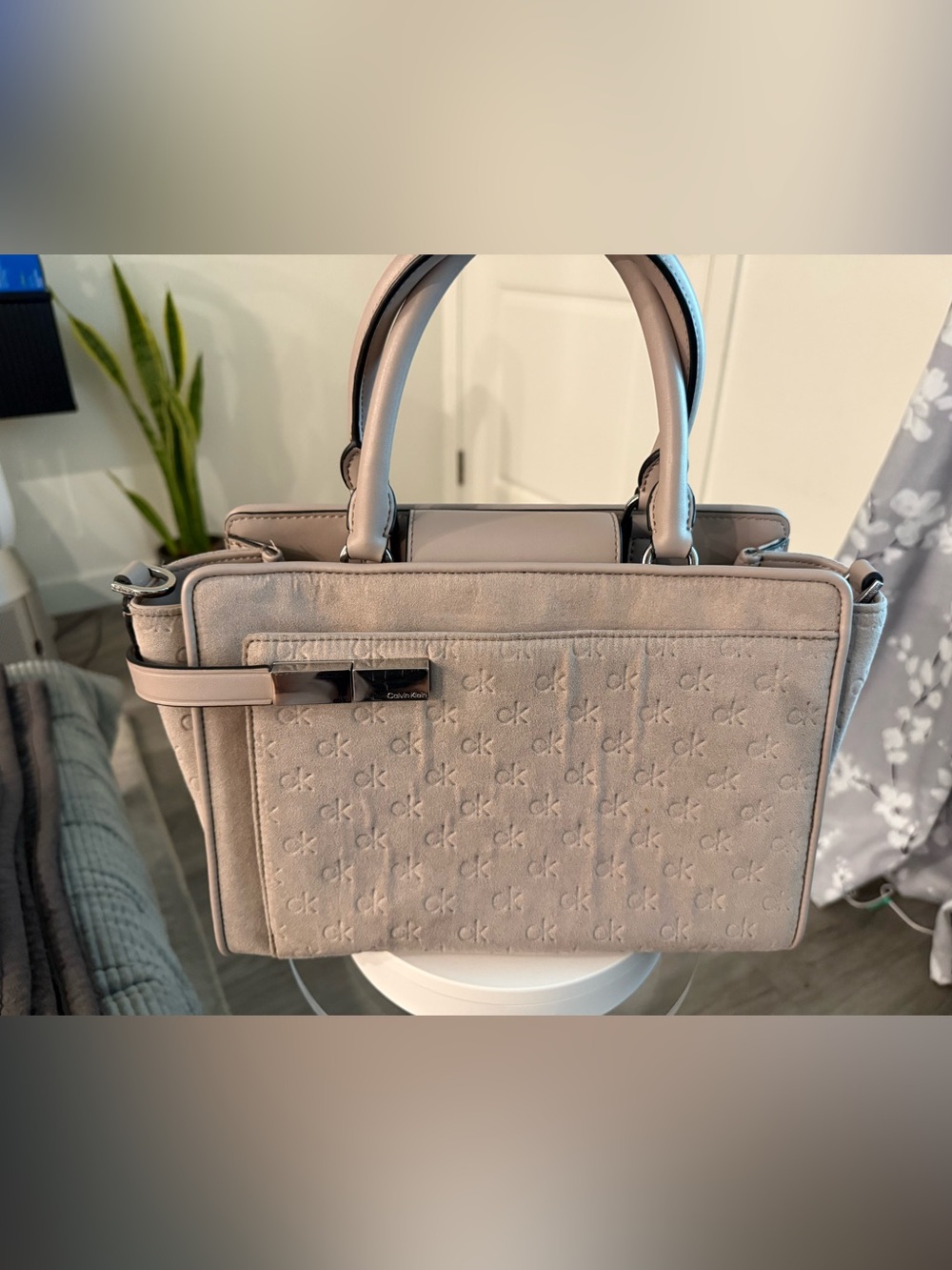 Calvin Klein Embossed Logo Satchel